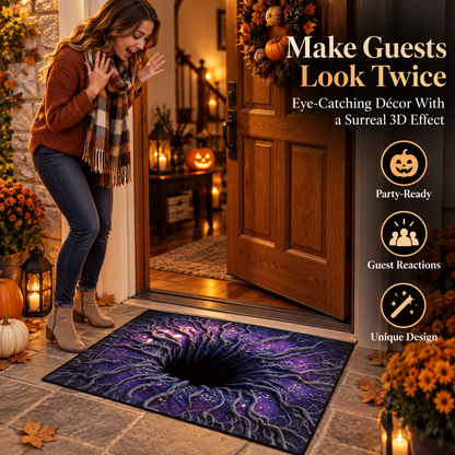 💀 3D Halloween Optical Illusion Door Mat – Spooky Non-Slip Entryway Rug