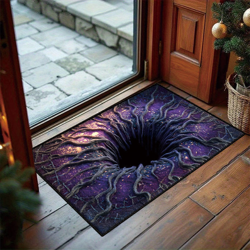 💀 3D Halloween Optical Illusion Door Mat – Spooky Non-Slip Entryway Rug