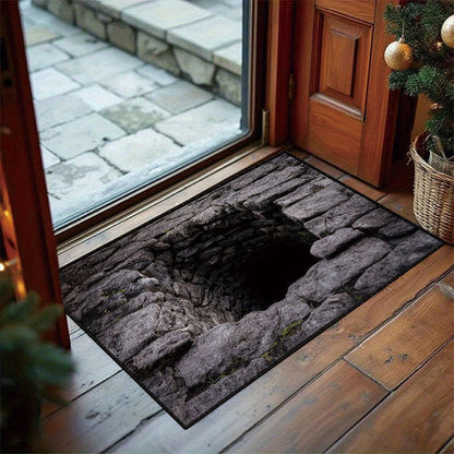💀 3D Halloween Optical Illusion Door Mat – Spooky Non-Slip Entryway Rug